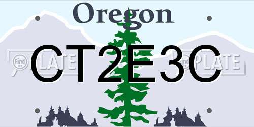 CT2E3C Oregon License Plate