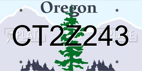 CT2Z243 Oregon License Plate