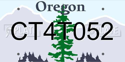 CT4T052 Oregon License Plate