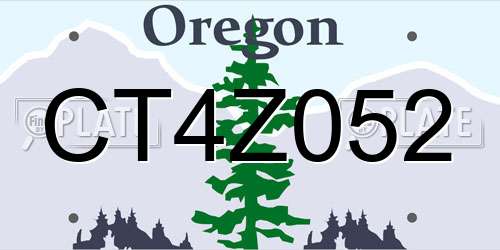 CT4Z052 Oregon License Plate