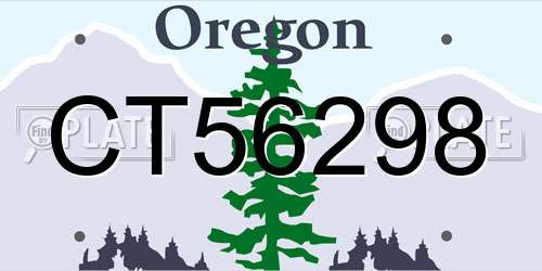 CT56298 Oregon License Plate