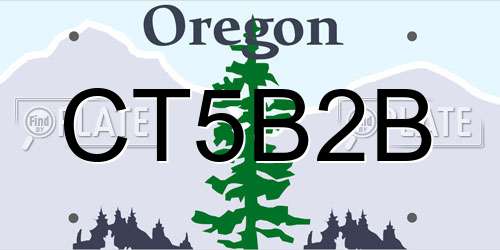 CT5B2B Oregon License Plate