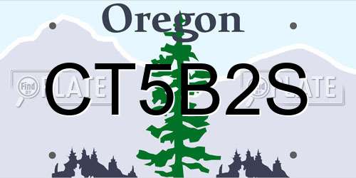 CT5B2S Oregon License Plate