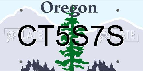 CT5S7S Oregon License Plate