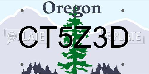CT5Z3D Oregon License Plate