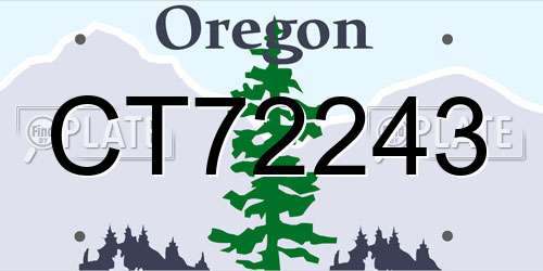 CT72243 Oregon License Plate