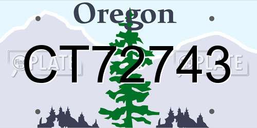 CT72743 Oregon License Plate