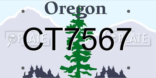 CT7567 Oregon License Plate