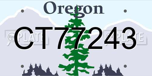 CT77243 Oregon License Plate