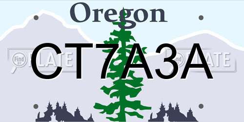 CT7A3A Oregon License Plate