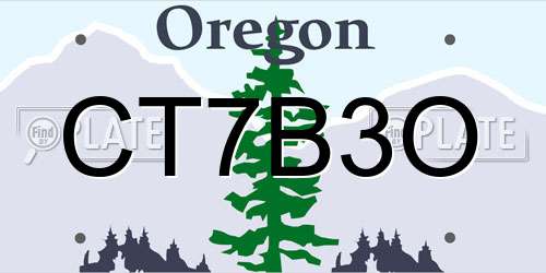 CT7B3O Oregon License Plate