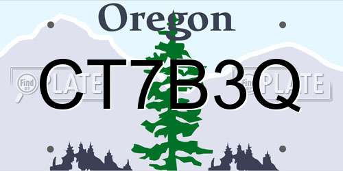 CT7B3Q Oregon License Plate