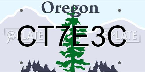 CT7E3C Oregon License Plate