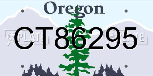 CT86295 Oregon License Plate
