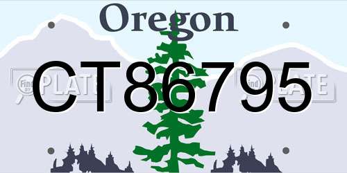 CT86795 Oregon License Plate