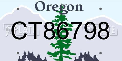 CT86798 Oregon License Plate
