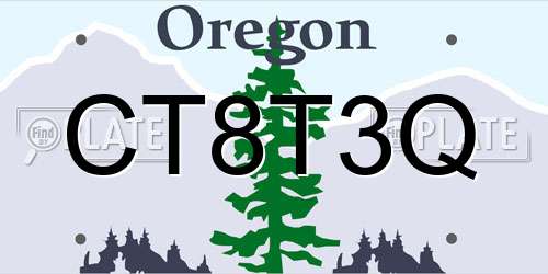 CT8T3Q Oregon License Plate