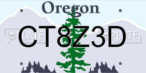 CT8Z3D Oregon License Plate