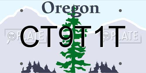 CT9T1T Oregon License Plate