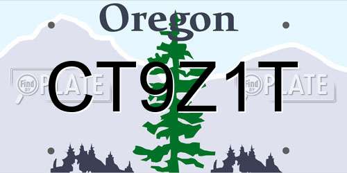 CT9Z1T Oregon License Plate