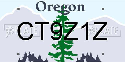 CT9Z1Z Oregon License Plate