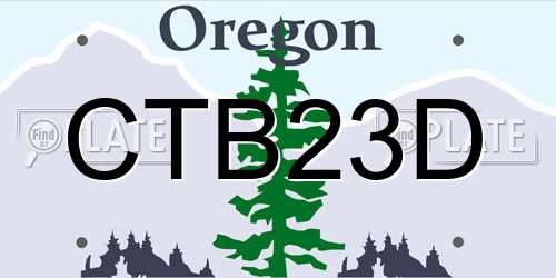 CTB23D Oregon License Plate