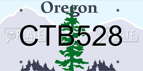 CTB528 Oregon License Plate