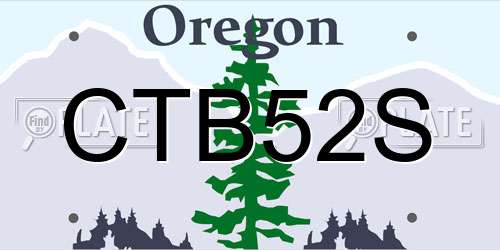 CTB52S Oregon License Plate