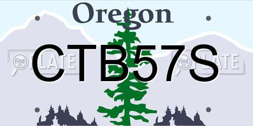 CTB57S Oregon License Plate