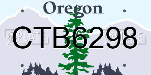 CTB6298 Oregon License Plate