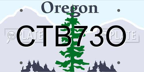 CTB73O Oregon License Plate