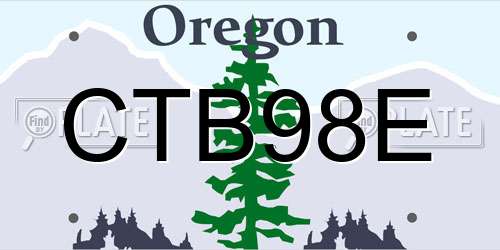 CTB98E Oregon License Plate