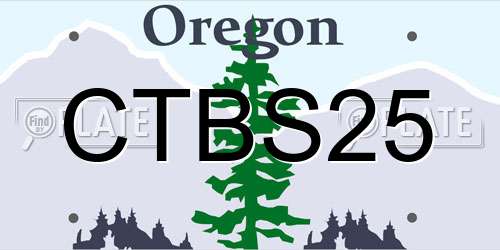 CTBS25 Oregon License Plate
