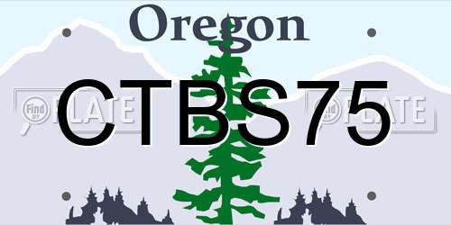 CTBS75 Oregon License Plate