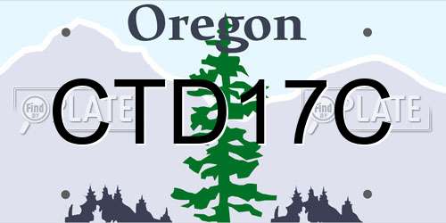CTD17C Oregon License Plate