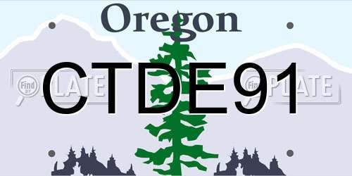 CTDE91 Oregon License Plate