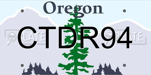 CTDR94 Oregon License Plate