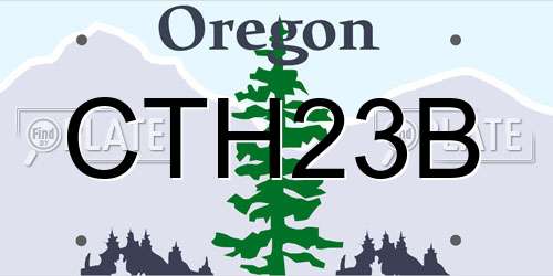 CTH23B Oregon License Plate