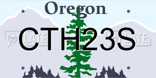 CTH23S Oregon License Plate
