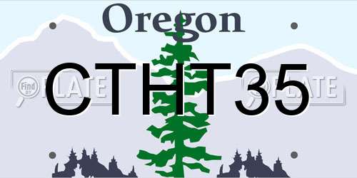 CTHT35 Oregon License Plate