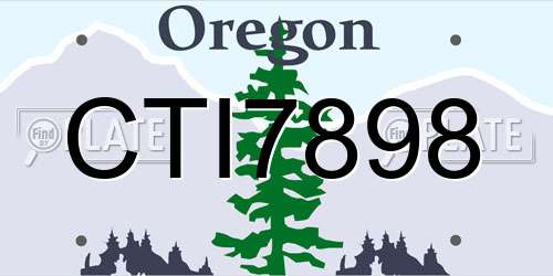 CTI7898 Oregon License Plate