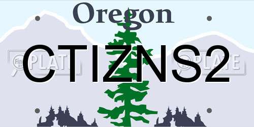 CTIZNS2 Oregon License Plate