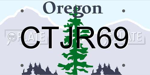 CTJR69 Oregon License Plate