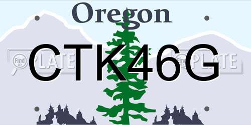 CTK46G Oregon License Plate