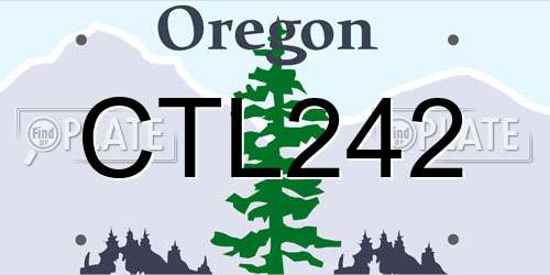 CTL242 Oregon License Plate