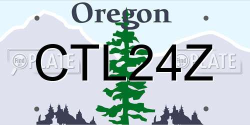 CTL24Z Oregon License Plate