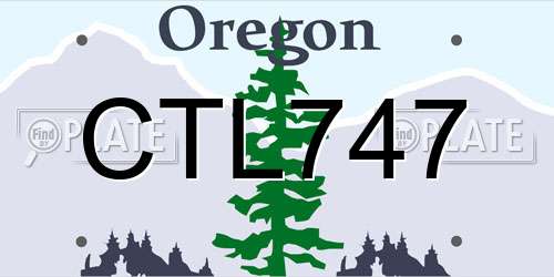 CTL747 Oregon License Plate