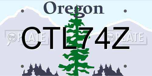CTL74Z Oregon License Plate