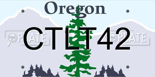 CTLT42 Oregon License Plate