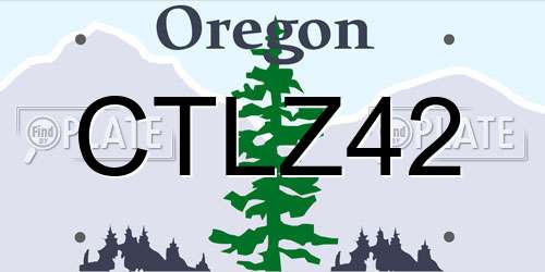 CTLZ42 Oregon License Plate